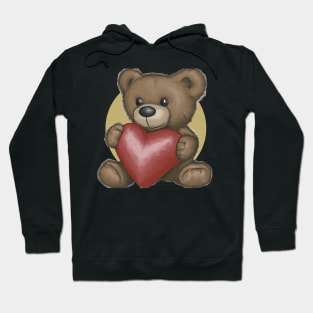 Teddy bear holding a heart shape Hoodie